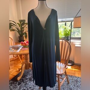 Chico's Travelers Teal Classic Long Duster (knit jacket)